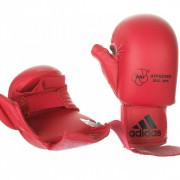 Перчатки с защитой пальца Adidas WKF. Цвет красный фото